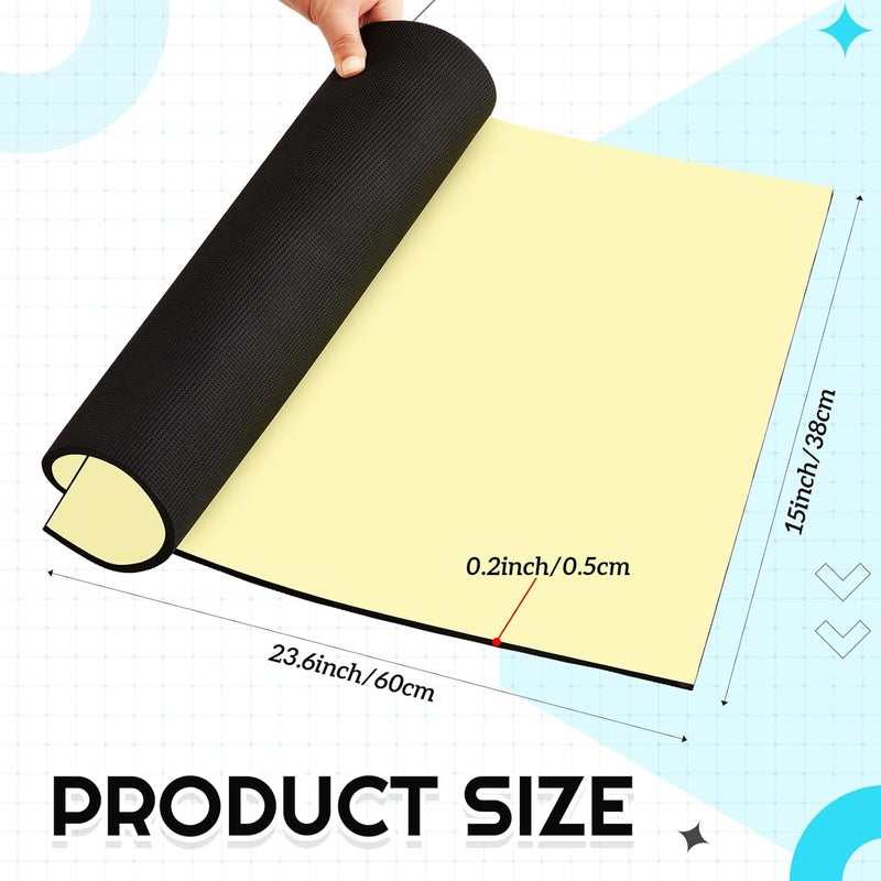 Pangda 2 Pack 23.6 x 15 Inch Aquarium Fish Tank Leveling Pad, 5 mm Thick Foam Fish Tank Mat Non-Slip Neoprene Foam Shockproof Easy to Cut for Water Stable Floor Protection Black - Image 2